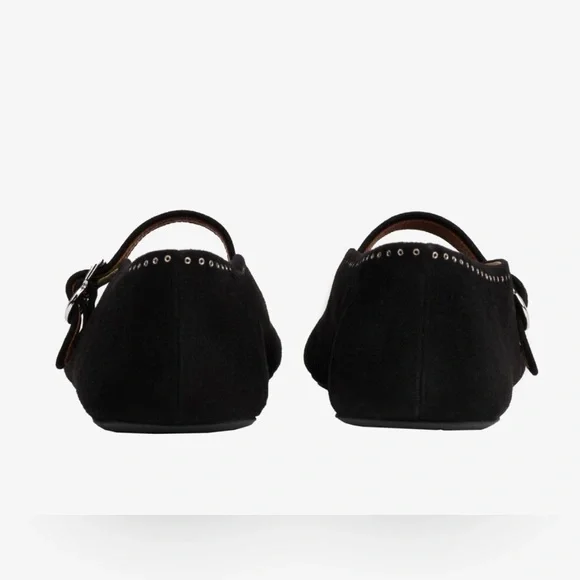 Alaïa black suede ballet flats with strap and rubber sole - so 35 - Picture 4 of 9